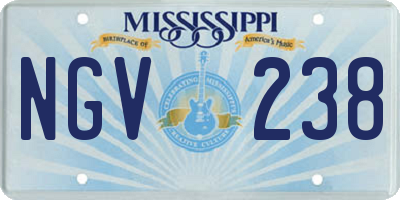 MS license plate NGV238
