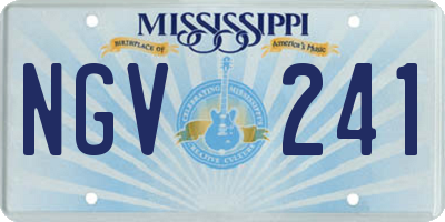 MS license plate NGV241