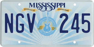 MS license plate NGV245