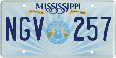 MS license plate NGV257