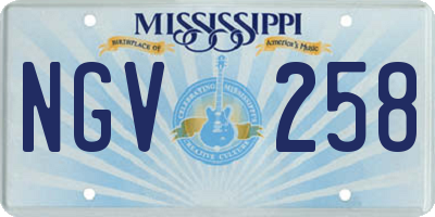 MS license plate NGV258