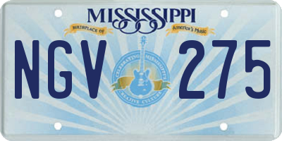MS license plate NGV275