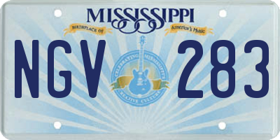 MS license plate NGV283