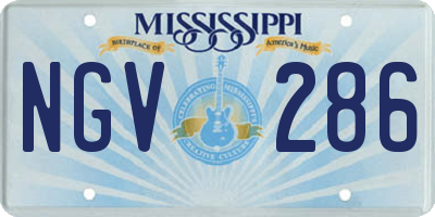 MS license plate NGV286