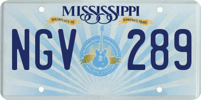 MS license plate NGV289