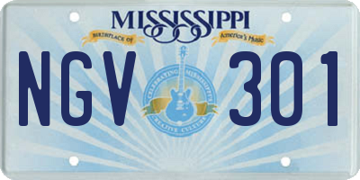 MS license plate NGV301