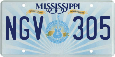 MS license plate NGV305