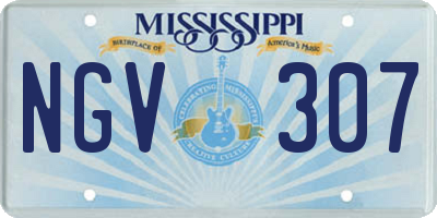 MS license plate NGV307
