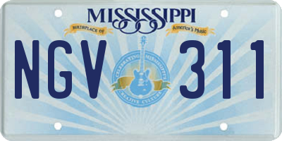 MS license plate NGV311