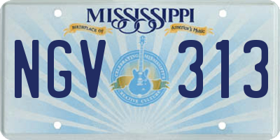 MS license plate NGV313