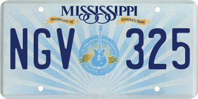MS license plate NGV325