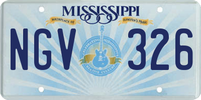 MS license plate NGV326