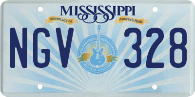 MS license plate NGV328