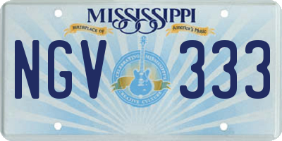 MS license plate NGV333