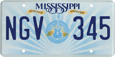 MS license plate NGV345