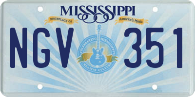 MS license plate NGV351