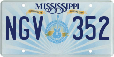 MS license plate NGV352