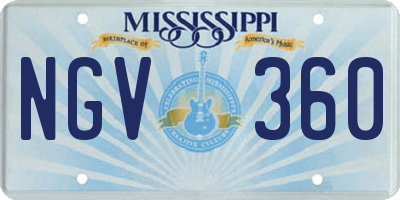MS license plate NGV360