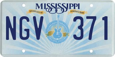 MS license plate NGV371