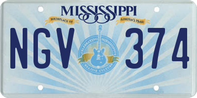 MS license plate NGV374