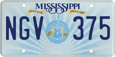 MS license plate NGV375