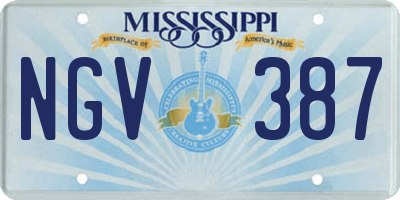 MS license plate NGV387