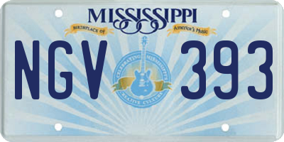 MS license plate NGV393