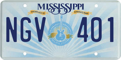 MS license plate NGV401