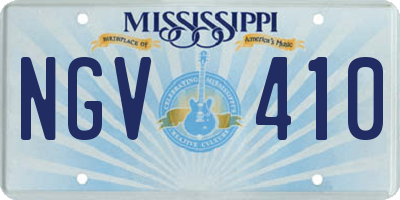 MS license plate NGV410