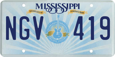 MS license plate NGV419
