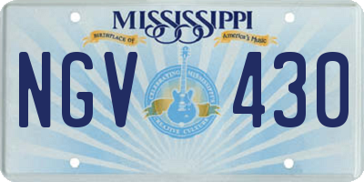MS license plate NGV430