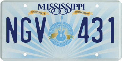 MS license plate NGV431