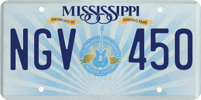 MS license plate NGV450