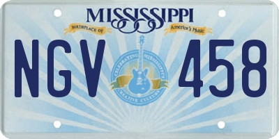 MS license plate NGV458