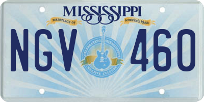 MS license plate NGV460