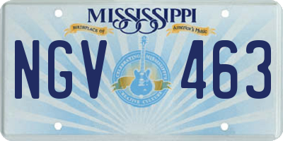 MS license plate NGV463