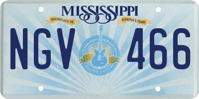 MS license plate NGV466