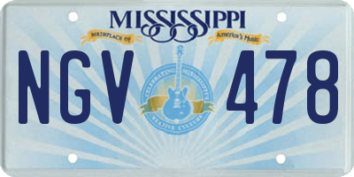 MS license plate NGV478
