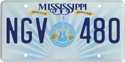 MS license plate NGV480