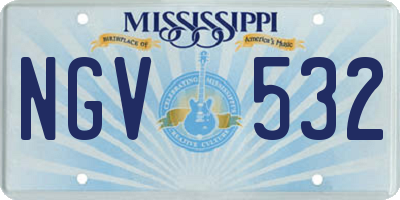 MS license plate NGV532