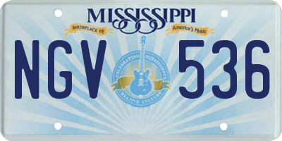 MS license plate NGV536