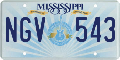 MS license plate NGV543