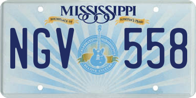 MS license plate NGV558