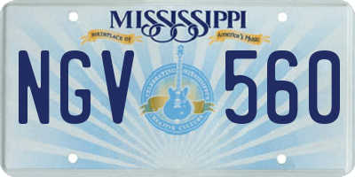 MS license plate NGV560