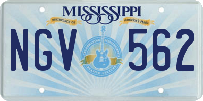 MS license plate NGV562