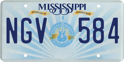 MS license plate NGV584