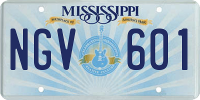 MS license plate NGV601