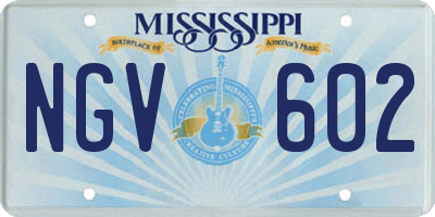 MS license plate NGV602