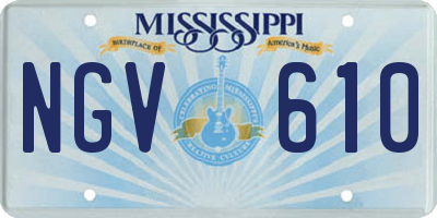 MS license plate NGV610