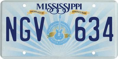 MS license plate NGV634
